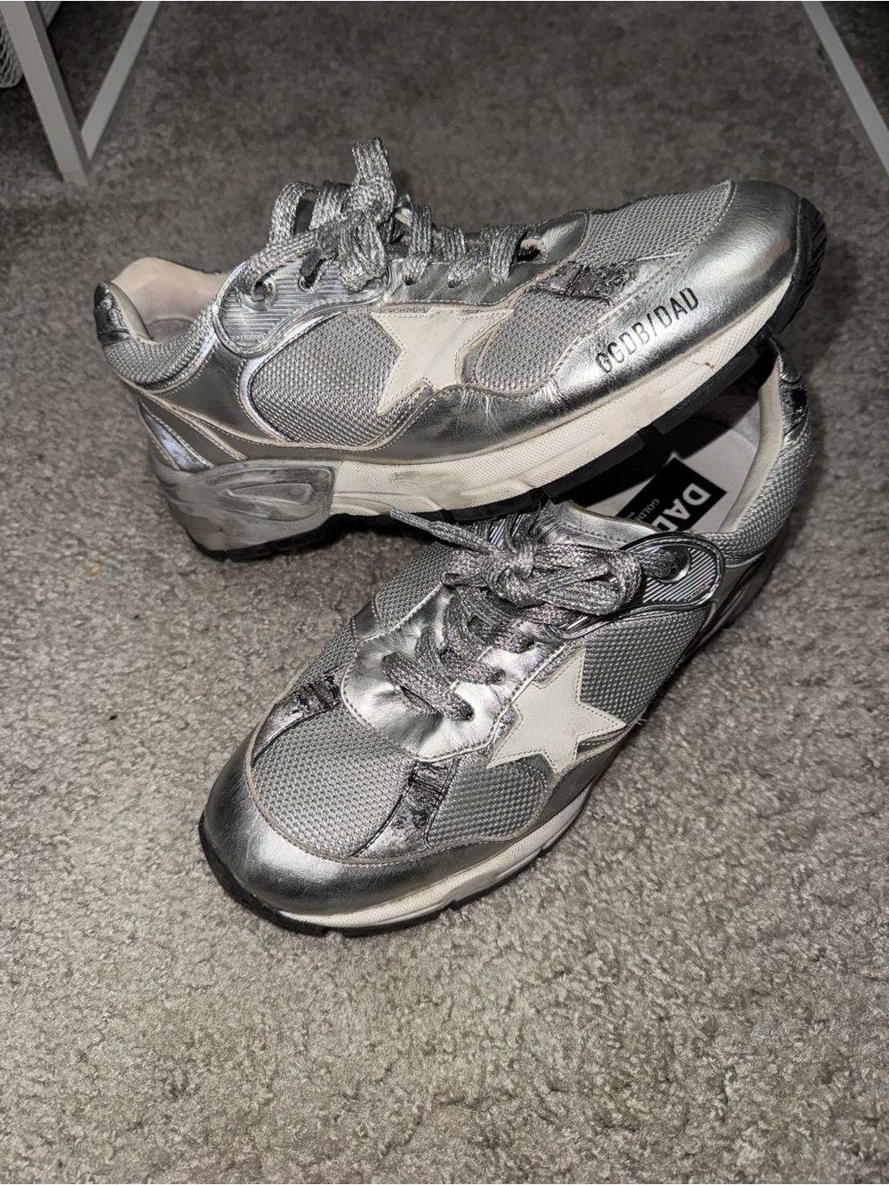 Golden Goose RARE SILVER Dad-Star Running Sneakers